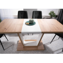 Стол обеденный SIGNAL NIGEL дуб артизан/белый мат 120-160/80